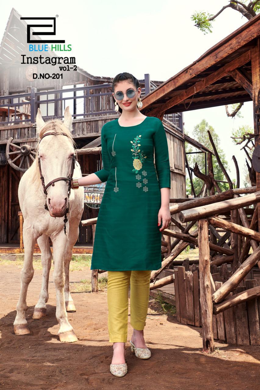 Blue Hill Sinstagram Vol 2  Latest Fancy Regular Casual Wear Pure Cotton  Kurtis Collection 